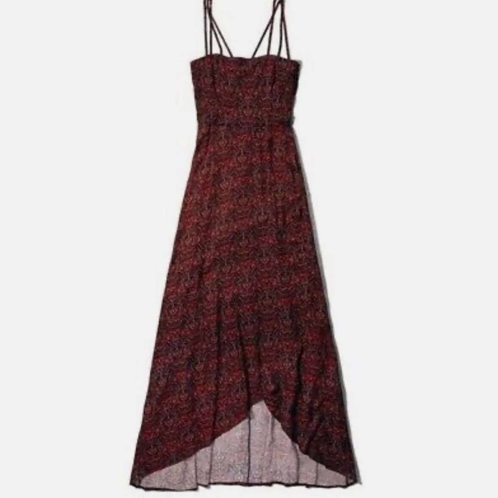 Abercrombie & Fitch boho print side cut outs faux wrap maxi dress medium